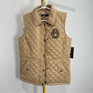 Lauren Ralph Lauren Quilted Tan Vest NWT SZ S